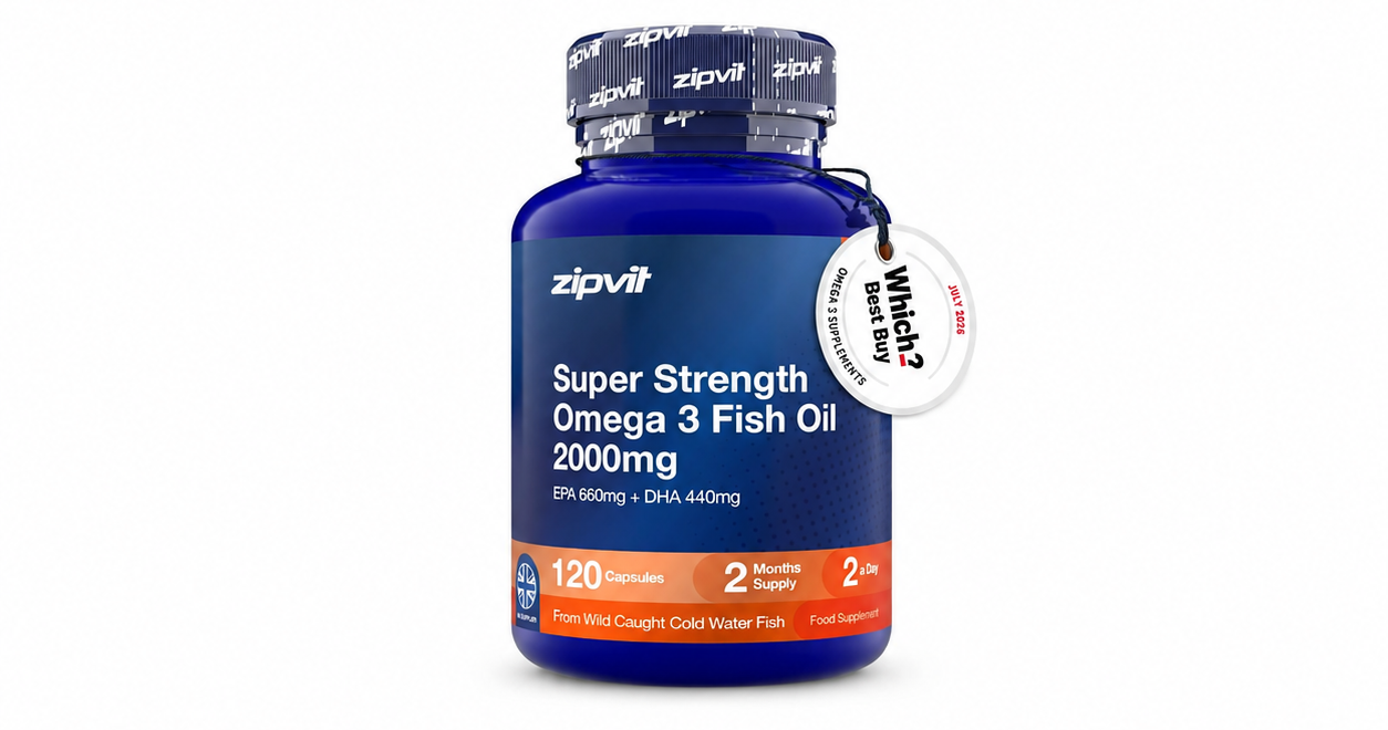Zipvit Omega 3 Fish Oil review: 2000 mg on the front, 1100 mg of omega-3 inside