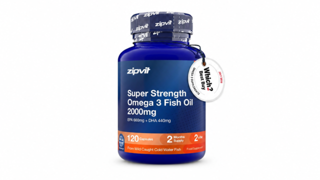 Zipvit Omega 3 Fish Oil review: 2000 mg on the front, 1100 mg of omega-3 inside